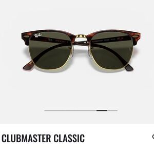 Ray-Ban RB3016 Clubmaster Classic Tortoise Shell Green Lenses Sunglasses